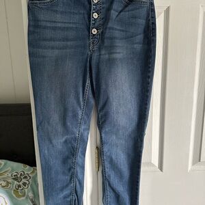 KanCan High Rise Blue Button-Fly Jeans